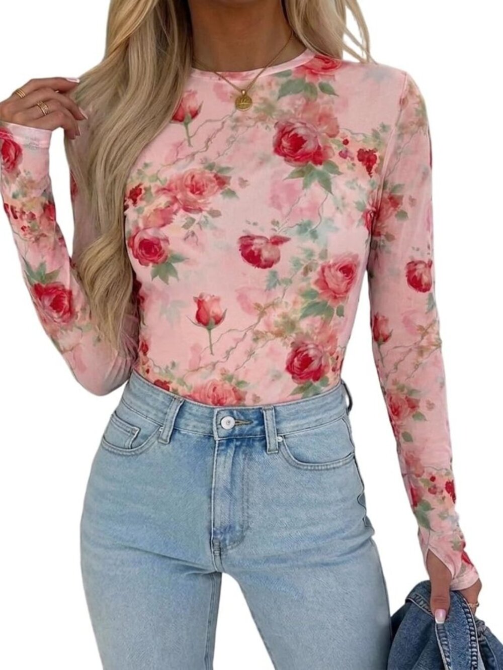 Chic Women's Sheer Mesh Long Sleeve Top - Stylish Going Out Shirt